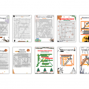 Halloween & Christmas Word Search Bundle