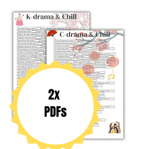 K-Drama & C-Drama Watchlist Printable | Drama Tracker Checklist | Asian Drama Journal | Digital Download (2 PDFs)