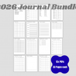 2026 Printable Journal Bundle | 12-Month Planner Set | 396 Pages | Habit Tracker, Meal Planner PDF