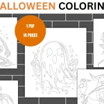 Spooky Halloween Coloring Book | 14 Fun Scary Pages | Vampire Bat Pumpkin & More