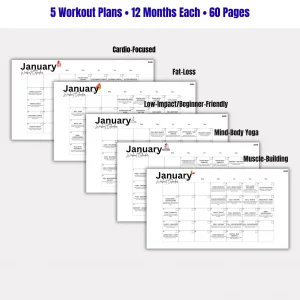 Workout Calendar Bundle – 12-Month Fitness Plans