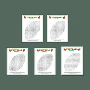 Football Word Search Printable (5 Pages) – NO Answer Key
